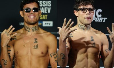 Caio Borralho nas pesagens do UFC 319, em agosto, e do UFC Paris, em setembro