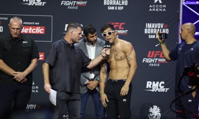 Caio Borralho durante entrevista após a encarada no UFC Paris