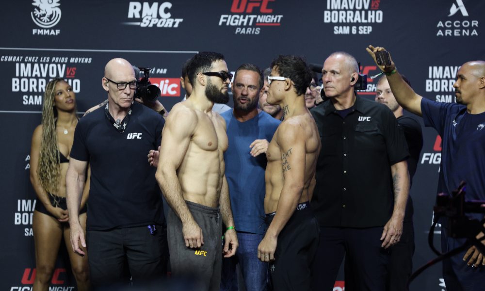 Caio Borralho e Nassourdine Imavov durante a encarada para o UFC Paris