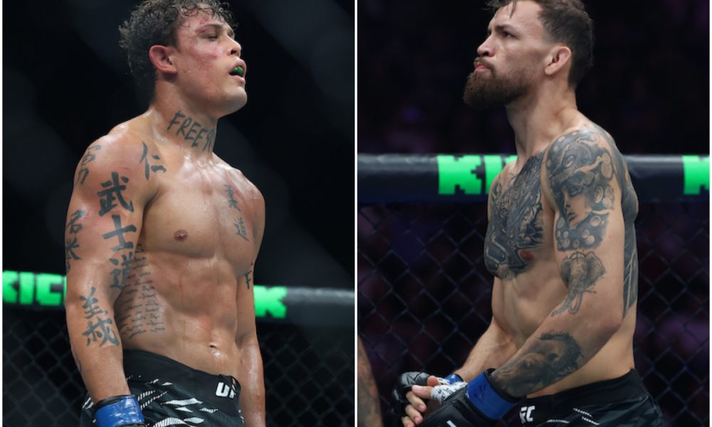 Caio Borralho e Maurício Ruffy em ação no UFC Paris