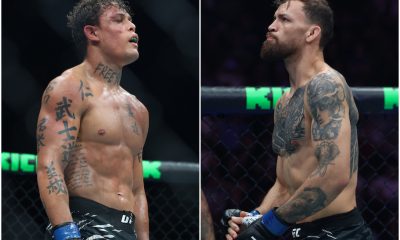 Caio Borralho e Maurício Ruffy em ação no UFC Paris