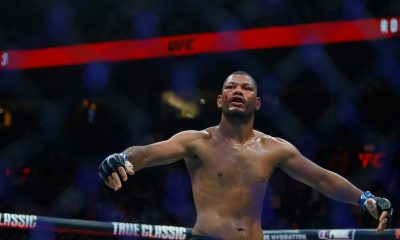 Djorden Santos comemora sua vitória no UFC Canadá