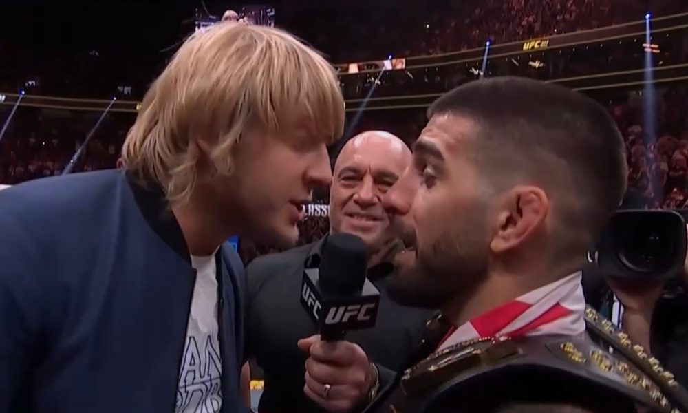 Paddy Pimblett e Ilia Topuria se encarando