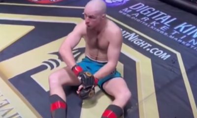 Drew Zima após se dar conta que havia fraturado o braço esquerdo