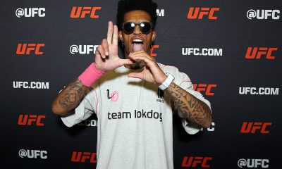 Vinícius LokDog Oliveira posando para foto durante o Media Day do UFC Vegas 113