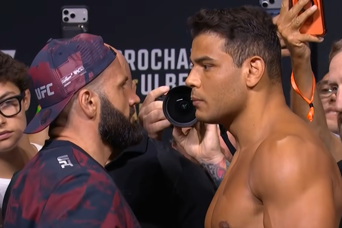 Paulo Borrachinha é celebrado pela torcida em pesagem cerimonial do UFC 327